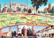 DOBRE MIASTO - MAPKA - WIEŻA CIŚNIEŃ - URZĄD - KOLEGIATA - BIBLIOTEKA