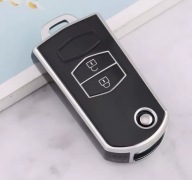 Czarno-srebrne etui kluczyka MAZDA 2 3 5 6 CX-7 CX-9 RX-8 MX-5- 2 przyciski