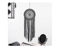 Dreamcatcher Boho Makrama Czarny Łapacz Snów Dekoracja