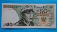 50 zł 1975 ,seria BB 0500320,stan UNC