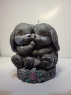 WOLNOSTOJĄCA ŚWIECA KRÓLICZKI Z WOSKU SOJOWEGO OZDOBA DO DOMU HANDMADE