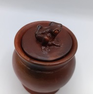 Żaba żabcia żabka - ręczna praca - terakota - sygnowana - Indonezja Sasak