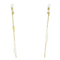 82306 Łańcuszek do okularów złota stal chirurgiczna perełki