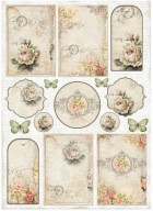 LEMONCRAFT papier ozdobny A4 - HOUSE OF ROSES lab1 - zestaw 5 sztuk