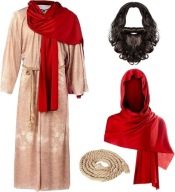 STRÓJ PRZEBRANIE JEZUSA MESJASZ PASTERZ KOMPLET JASEŁKA PERUKA BRODA L