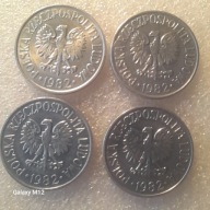 50 gr. 1982 rok, mennicze, cztery monety.