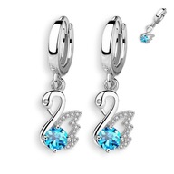 Kolczyki K03 wiszące krótkie cyrkonie pr. sr. 925