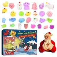 KALENDARZ ADWENTOWY DLA DZIECI ZABAWKI ANTYSTRESOWE GNIOTEK SQUISHY 24 SZT