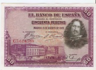 50 Pesetas 1928 Alfonso XIII Królestwo Hiszpanii