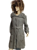 BETTY JACKSON BLACK SWETER kardigan z alpaką 38