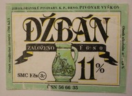 ETYKIETA - JIHOMORAVSKE PIVOVARY - BRNO - DZBAN - CZECHY, CZECHOSŁOWACJA