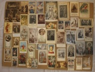 OBRAZKI RELIGIJNE - STARE - CIEKAWY ZESTAW 113 SZTUK, DUŻO RZADKICH