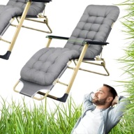 LEŻAK OGRODOWY KRZESŁO PLAŻOWE METAL ROZKŁADANY SZARY IDEAL