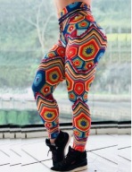 LEGGINSY 3D GRUBY SPLOT jak WEŁNIANE nadruk aztec