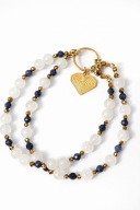 Bransoletka podwójna z 3 rodzajami kamienia