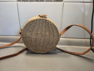 PIĘKNA NIEUŻYWANA TOREBKA pleciona z naturalnego materiału w stylu BOHO