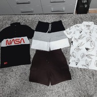 Tylko CROPP xs/s t-shirt polo szorty bojówki 4 szt NASA LOONEY TUNES bdb+
