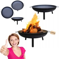 PALENISKO OGRODOWE 60 CM DUŻE DO OGNISKA GRILLA KOCIOŁKA STALOWE CZARNE