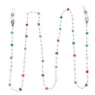 82811 Łańcuszek do okularów srebrna stal chirurgiczna koraliki