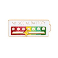 Social Battery Mood Tracker – Interaktywna Przypinka z Suwakiem Nastroju