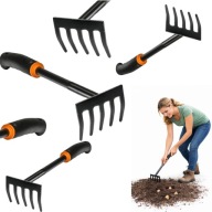 GRABKI OGRODNICZE MAŁE GRABIE OGRODOWE DO SPULCHNIANIA ZIEMI DZIAŁKA OGRÓD