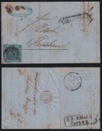 1858 Baden Mi 8 na liście z Karlsruhe