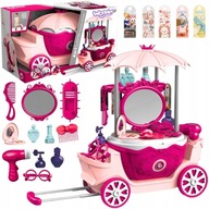 Salon Piękności 4w1 Toaletka na Kółkach Wózek Walizka 31 el. WOOPIE