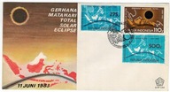 FDC Indonezja 1983 Znaczki 1098-1100 astronomia zaćmienie Słońca kosmos