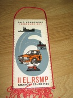 RAJD SAMOCHODOWY KRAKOWSKI KROKUSY 1981 AUTOMOBILKLUB proporczyk z PRL