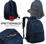 PLECAK PETERSON MIEJSKI NIEBIESKI WIELOKOMOROWY POJEMNY
