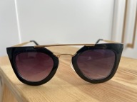 Okulary damskie przeciwsłoneczne czarne ze złotym