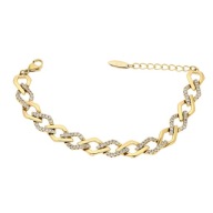 83719 BRANSOLETKA 18K POZŁACANA 17+3 CM 10 MM elegancka z cyrkoniami