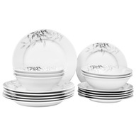 SERWIS OBIADOWY TALERZE KOMPLET PRIMA DECO NATURE & CLASSIC NATURE 18 szt.