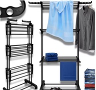 Stojąca suszarka na pranie XXL Stojąca Składana Wytrzymała 40kg NA KÓŁKACH