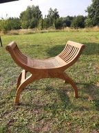 VINTAGE FOTEL KRZESŁO RZYMSKIE DREWNIANE z rattanem