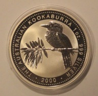 KOOKABURRA 2000 - 1 $ DOLAR 2000 AUSTRALIA 1 OZ 999 - 1 UNCJA - PIĘKNA