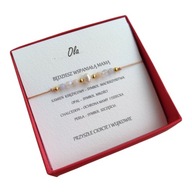 Bransoletka dla przyszłej mamy -Kamienie naturalne - z dedykacją