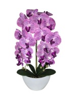 Sztuczny Storczyk fioletowy Doniczce Dwa Pędy Orchidea Dekoracja