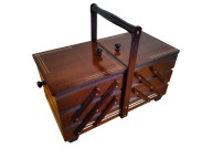 Duża drewniana niciarka XL - ciemny brąz