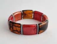 STARA BRANSOLETA ELEMENTY MIODOWE I PERŁOWE