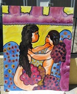 Obraz olejny kobiety - Franz Blank - Pejzaż dzieło sztuki abstrakcja