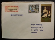 !! ZWIERZĘTA RYBY - NIEMCY DDR 1977 - KOPERTA - LIST POLECONY - STAN BDB !!