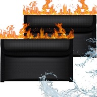 2x TORBY OGNIOODPORNE WODOODPORNE NA DOKUMENTY PIENIĄDZE TORBA ETUI ZESTAW