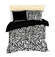 pościel z polaru 200x220 +2x70x80 zamek P 305-11 Zebra / czarny