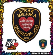 27 Naszywka Straży Miejskiej m.st. Warszawy i czerwone serce – symbol WOŚP