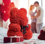 MIŚ Z RÓŻ Z PŁATKÓW RÓŻ RÓŻANY PREZENT DLA NIEJ