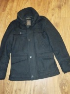 Płaszcz męski czarny klasyczny do bioder KURTKA PŁASZCZ rozmiar S