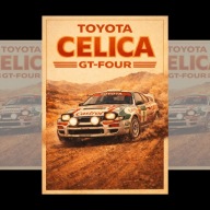 Plakat Motoryzacyjny Toyota Celica GT-Four (21 x 29,7 cm) Dekoracja Ścienna