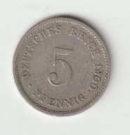 Niemcy-Cesarstwo 5 Pfennig 1900 J