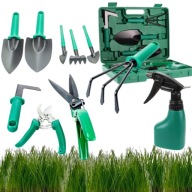 ZESTAW 11 NARZĘDZI DO OGORDU W WALIZCE ROŚLIN ZIEMII CIĘCIA SADZENIA RWANIA